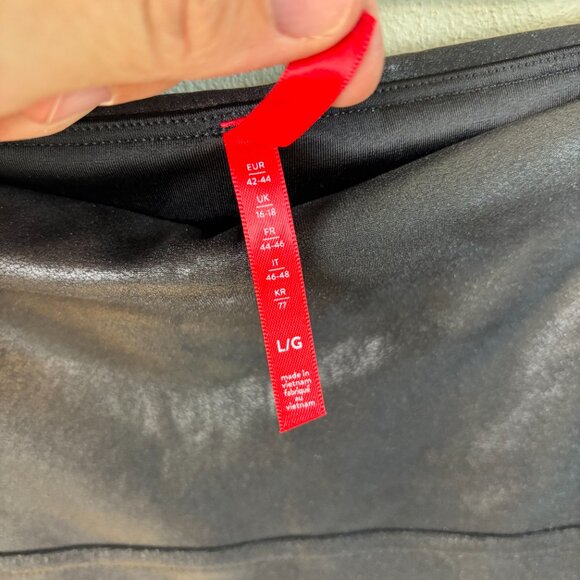 Spanx Faux Leather Leggings Black Size L Shaping High Rise Baddie Athleisure - Picture 5 of 6